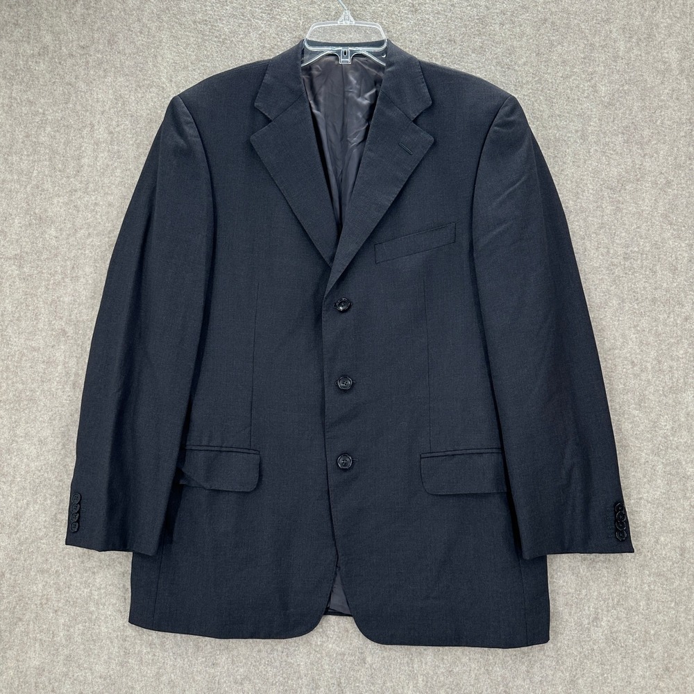 Emrenegildo Zegna Grey‎ Three Button Wool Blend Blazer Suit Jacket 42R
